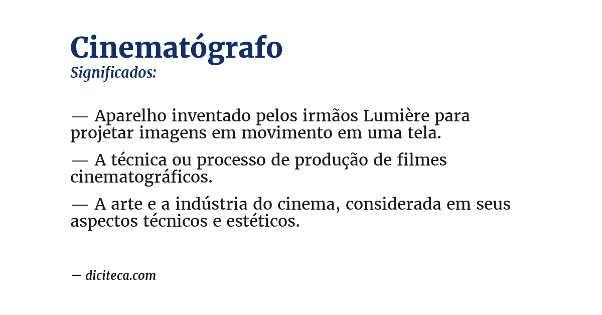 Significado de cinematógrafo