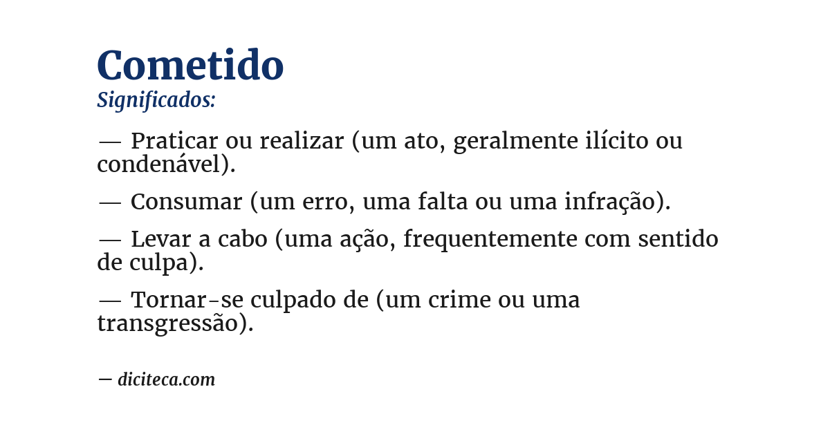 Significado de cometido