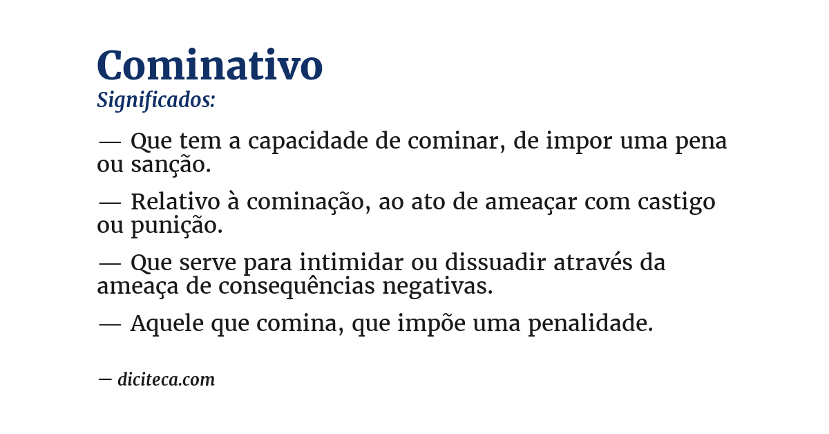 Significado de cominativo