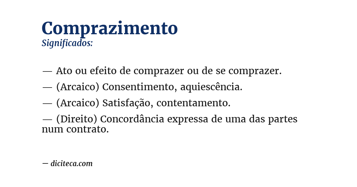 Significado de comprazimento