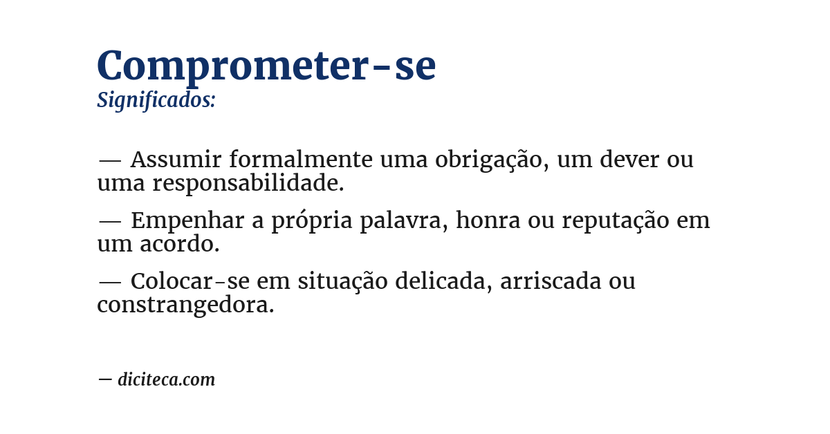 Significado de comprometer-se