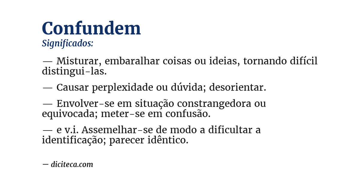 Significado de confundem