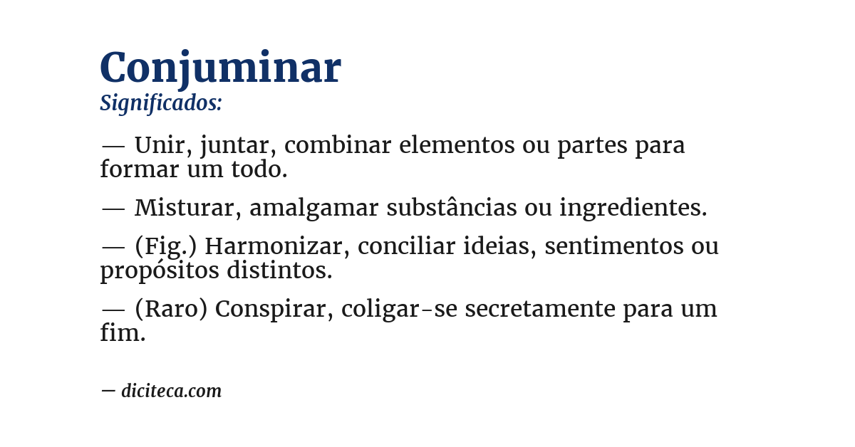 Significado de conjuminar