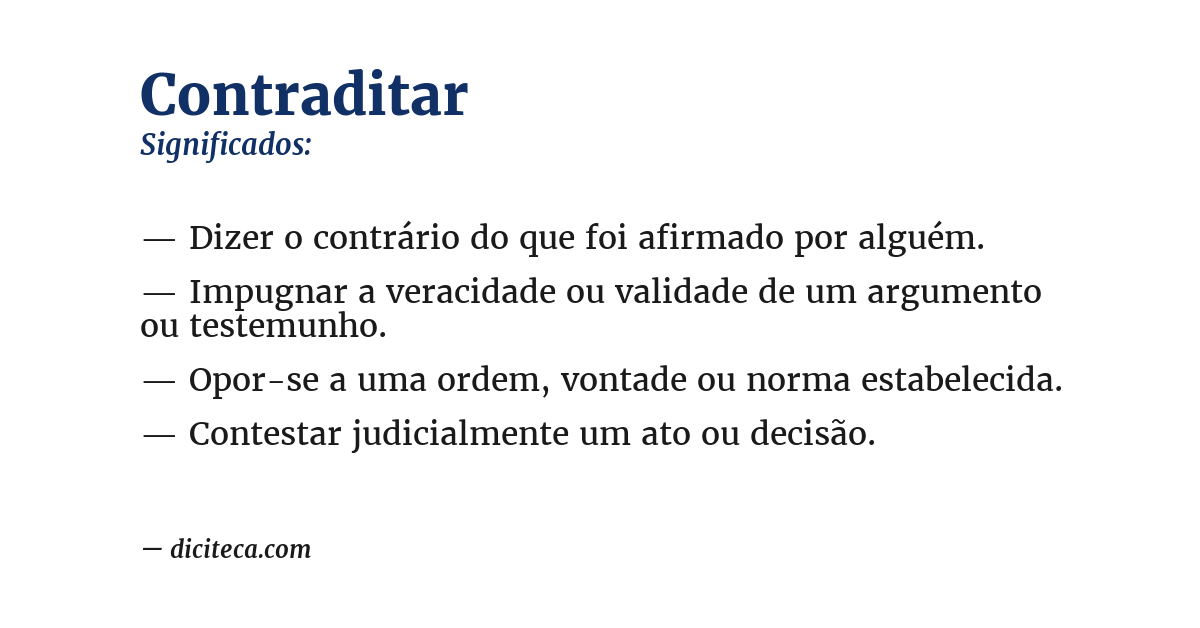 Significado de contraditar