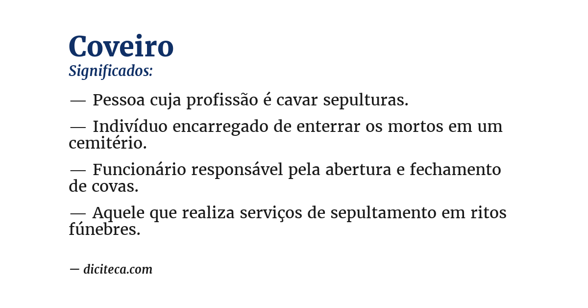 Significado de coveiro