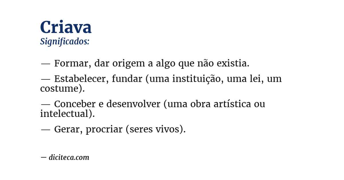 Significado de criava