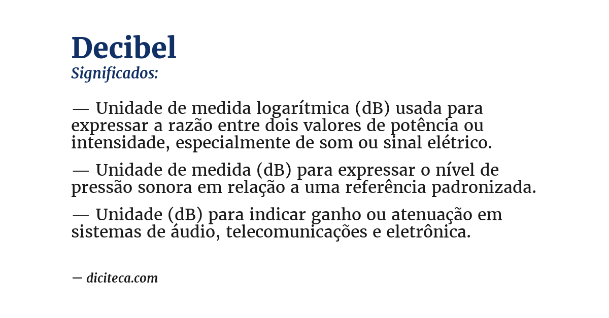 Significado de decibel