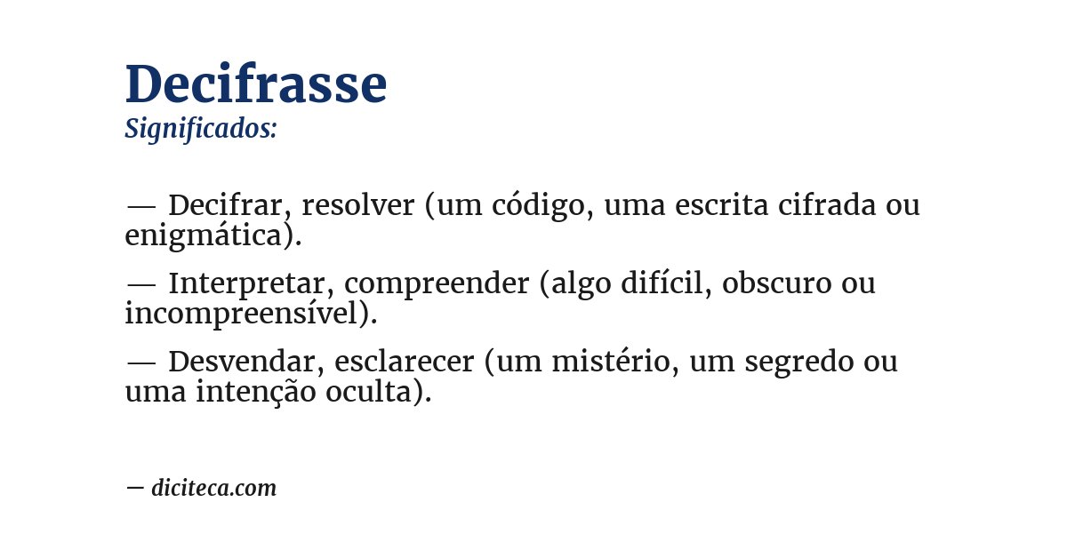 Significado de decifrasse