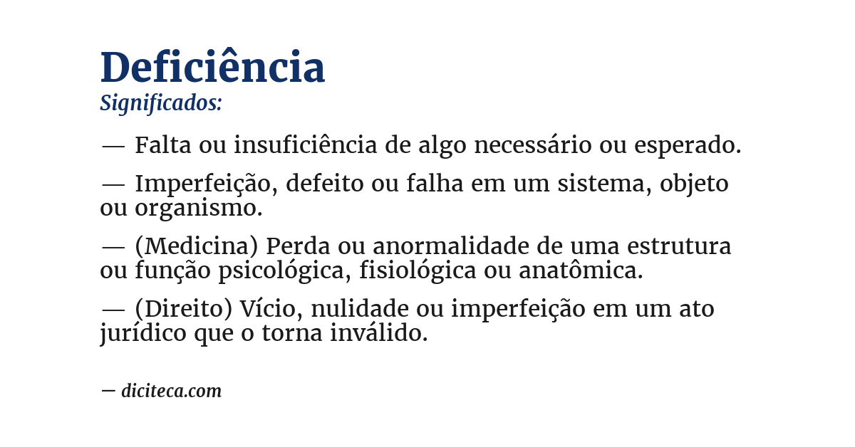 Significado de deficiência