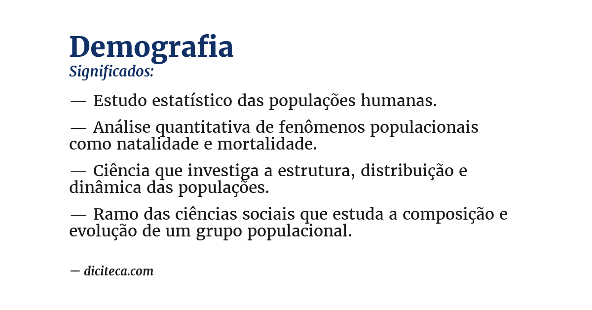 Significado de demografia