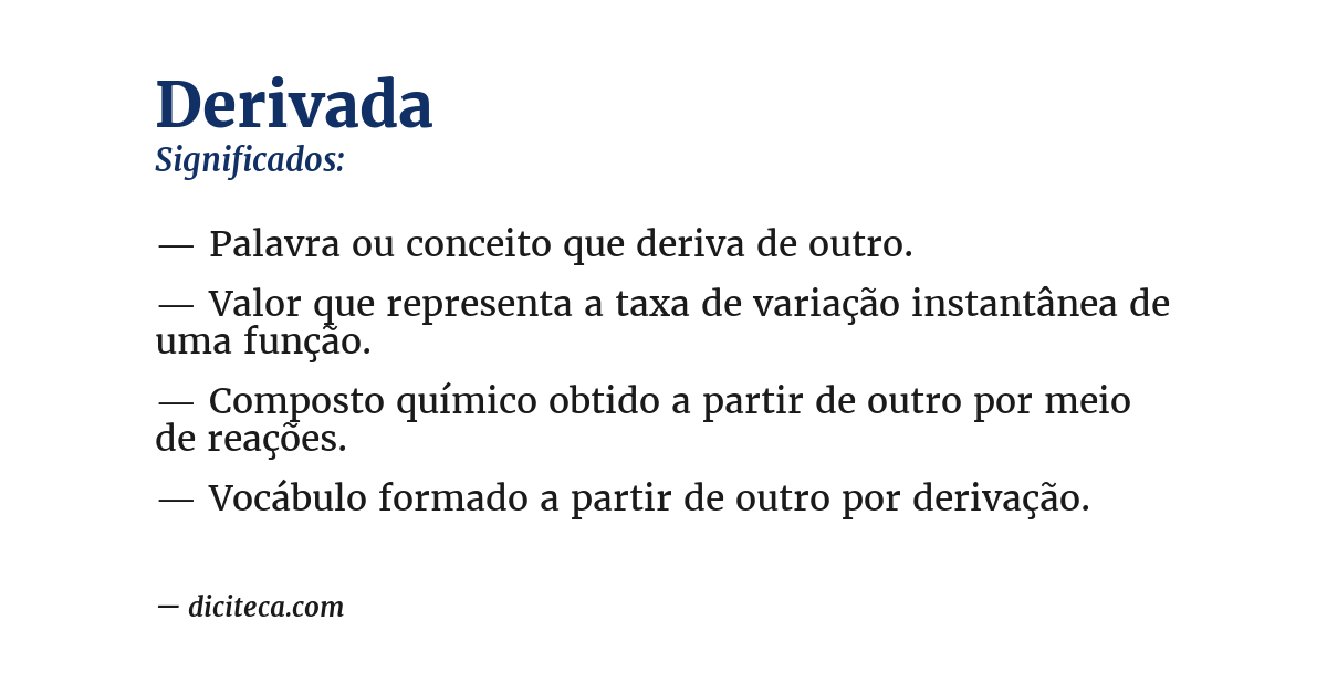 Significado de derivada