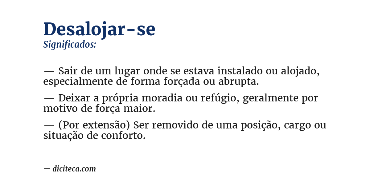 Significado de desalojar-se