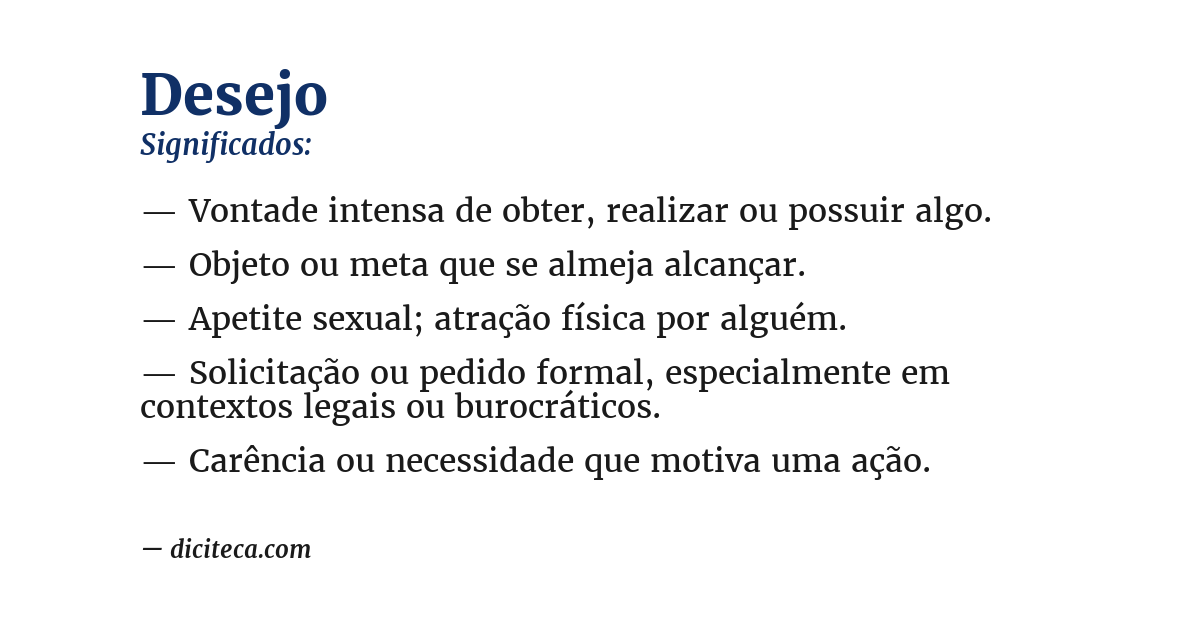 Significado de desejo