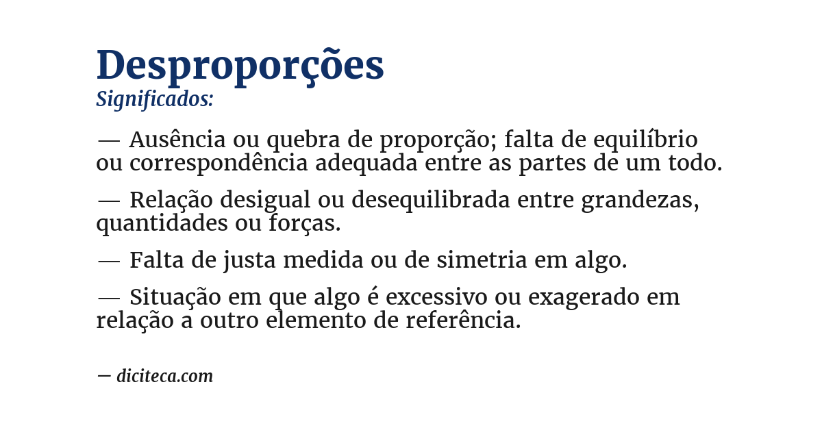 Significado de desproporções