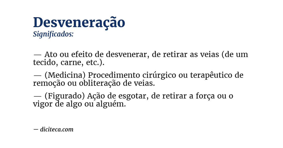 Significado de desveneração
