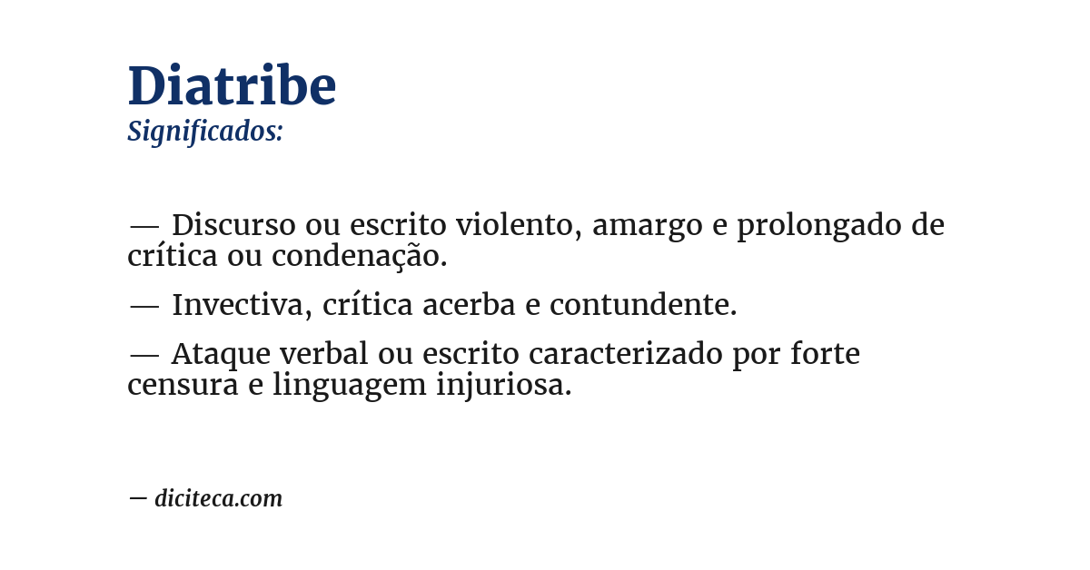 Significado de diatribe