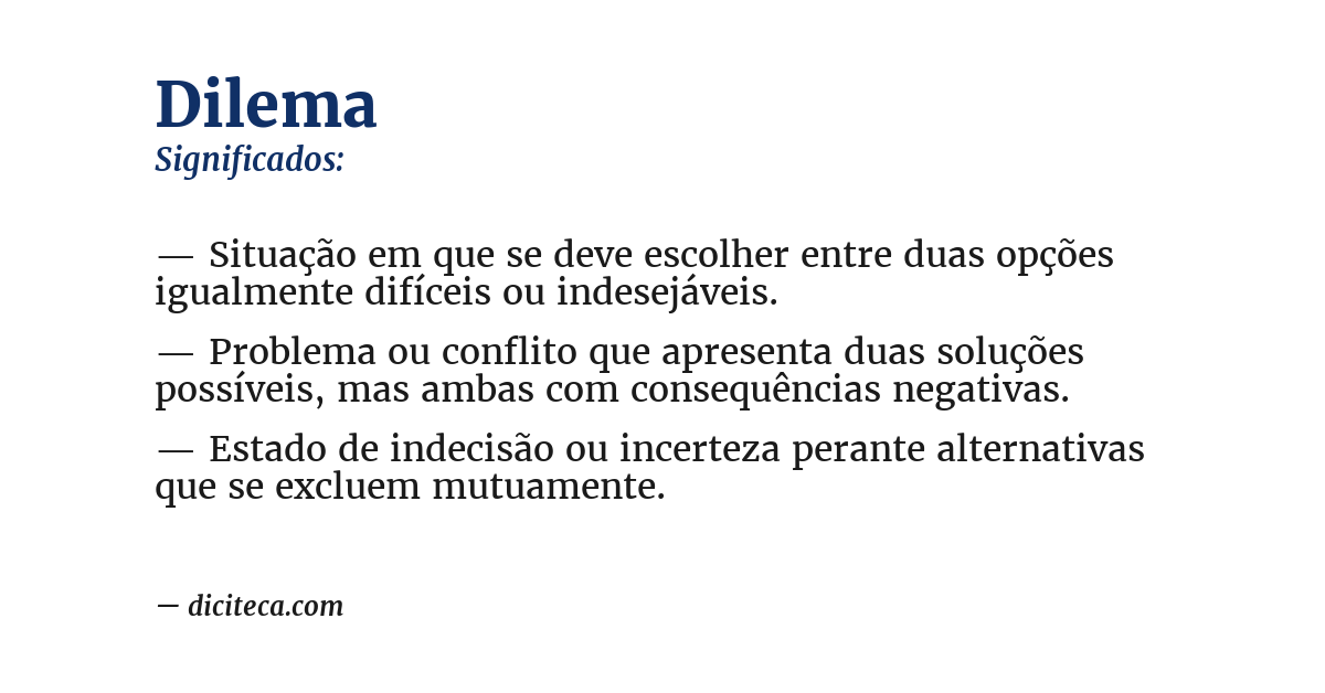 Significado de dilema