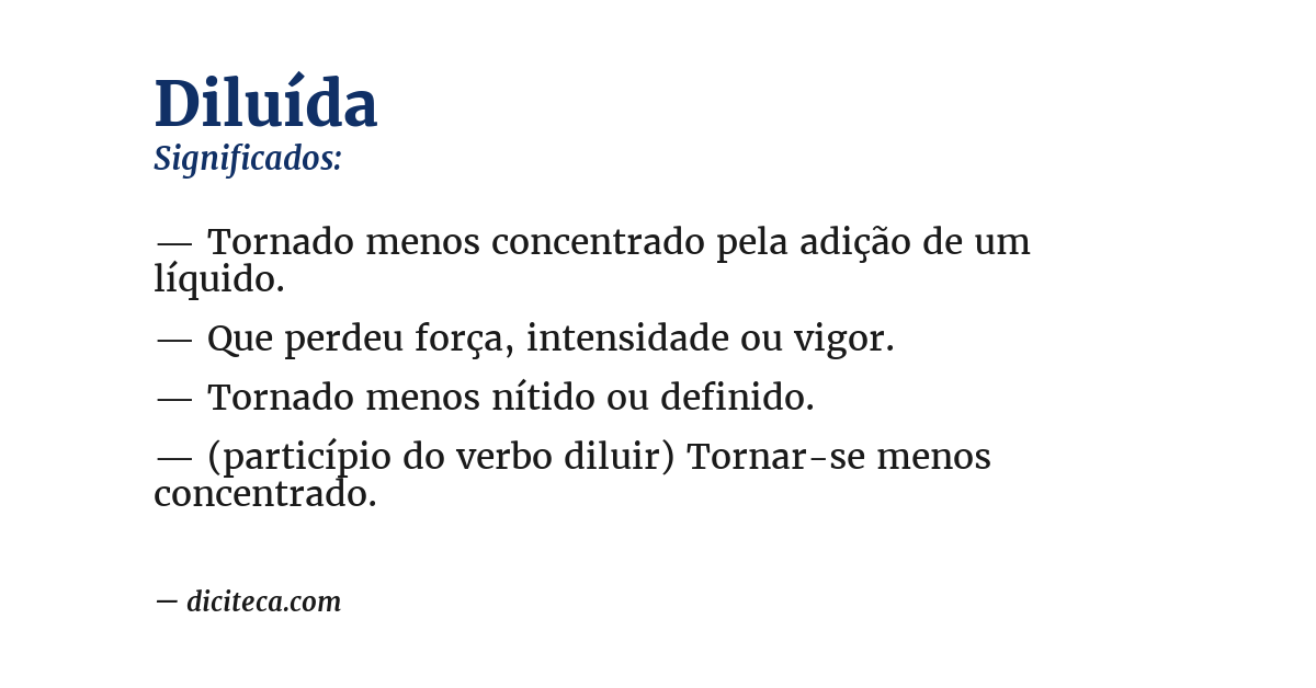 Significado de diluída