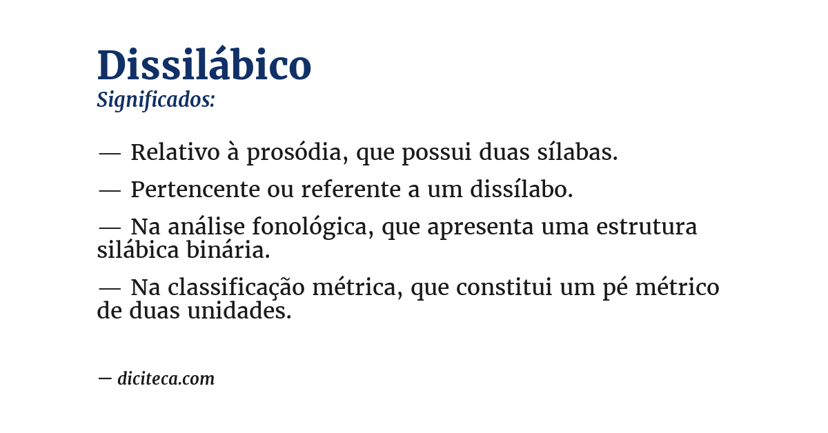 Significado de dissilábico