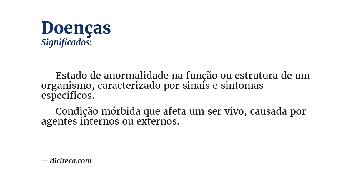 Significado de doenças