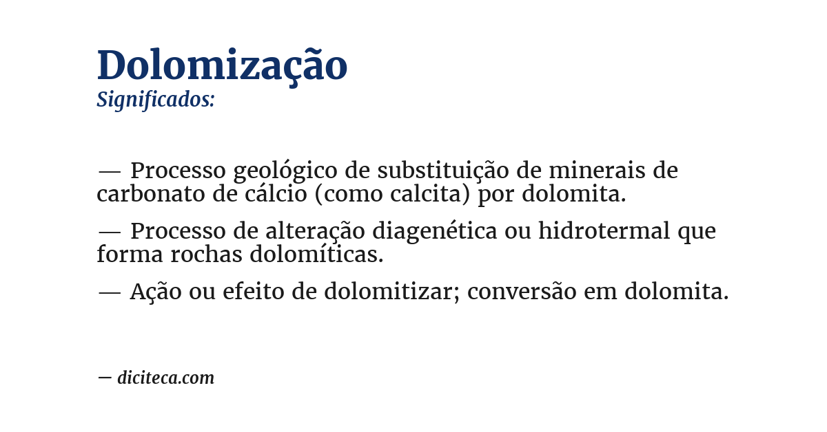 Significado de dolomização