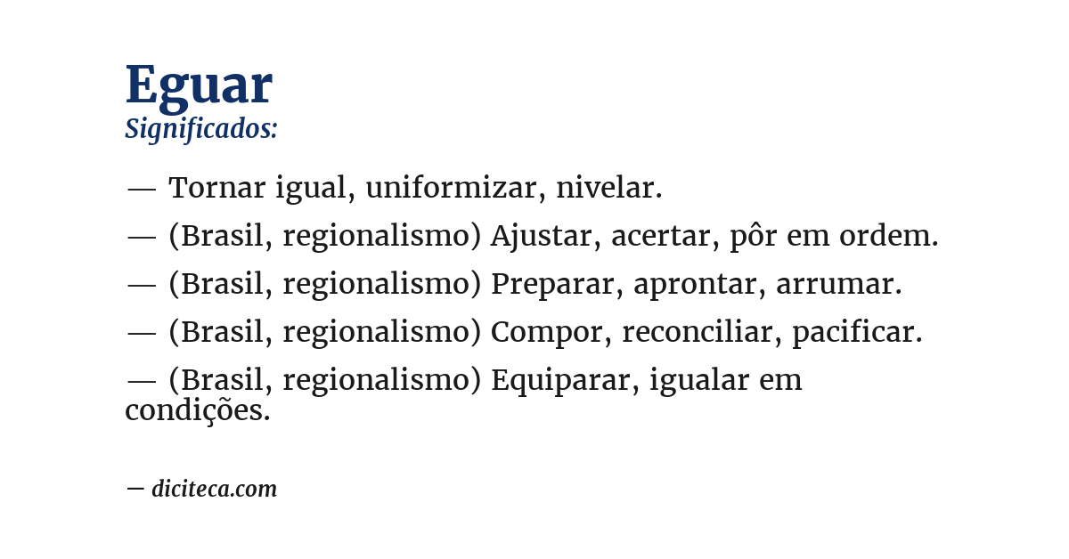 Significado de eguar