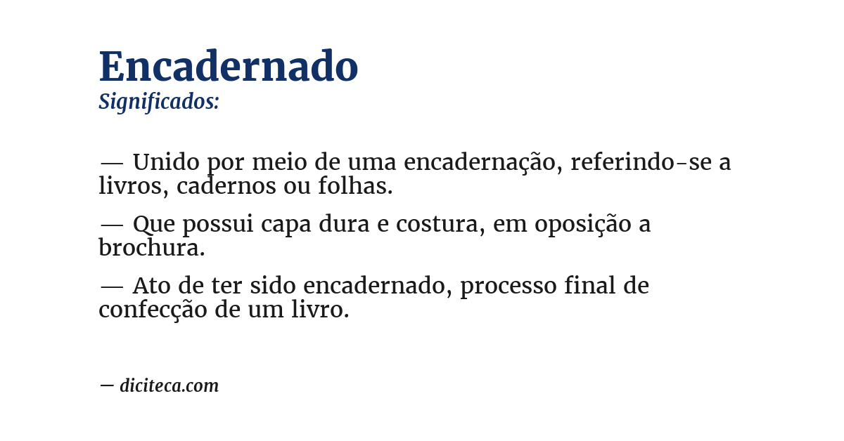 Significado de encadernado