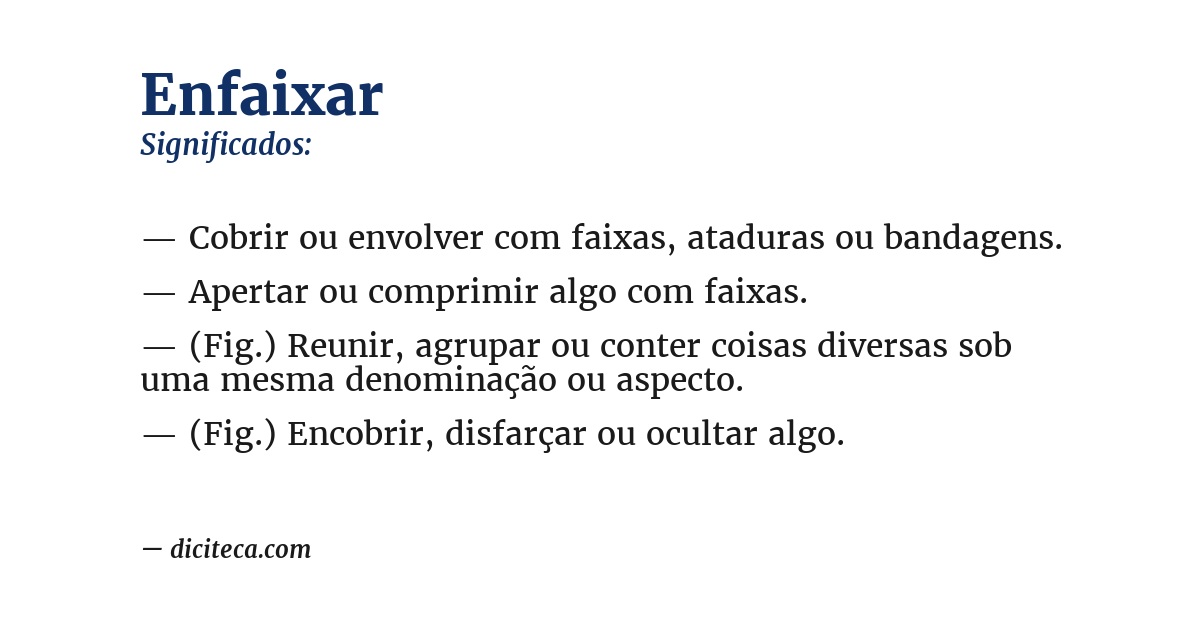Significado de enfaixar