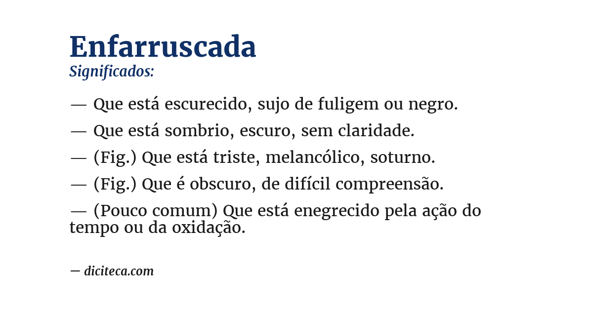 Significado de enfarruscada