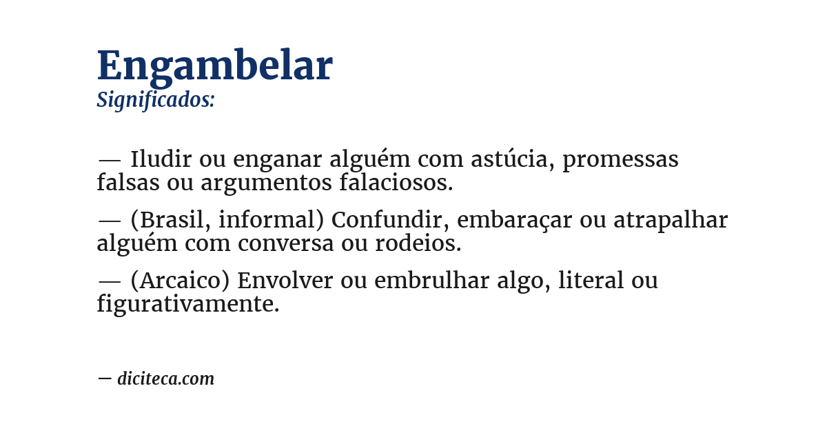 Significado de engambelar