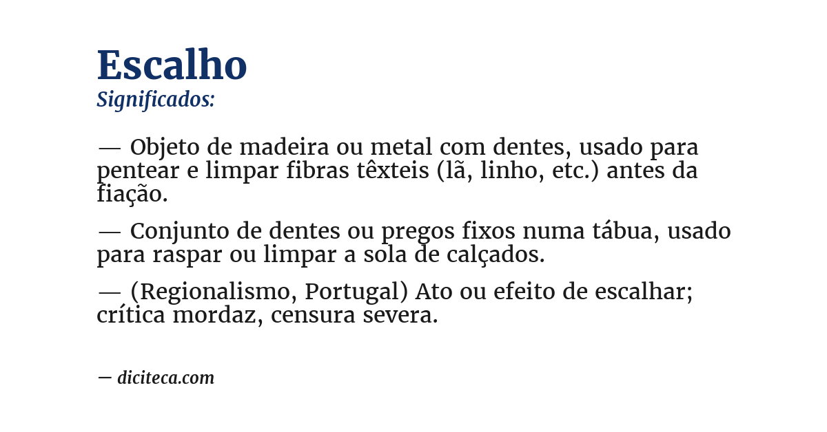 Significado de escalho