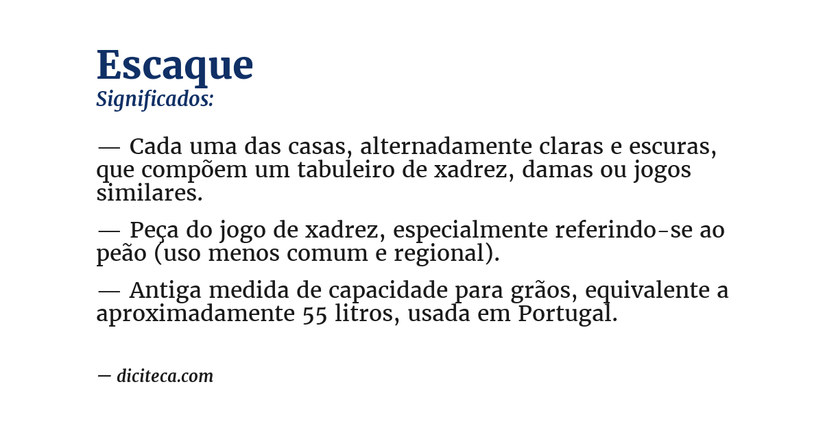 Significado de escaque