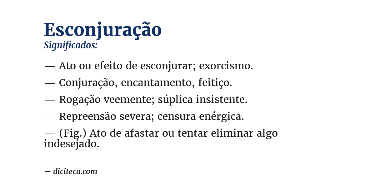 Significado de esconjuração