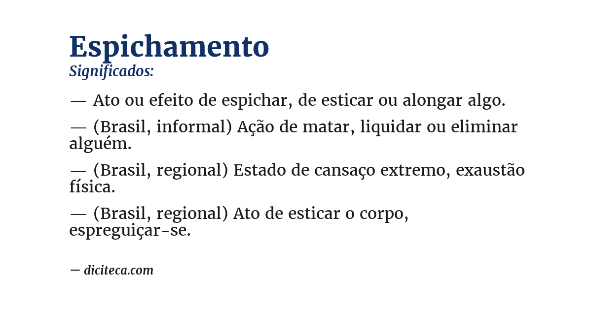 Significado de espichamento