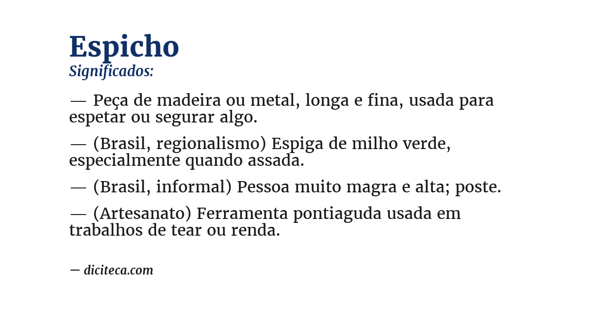 Significado de espicho