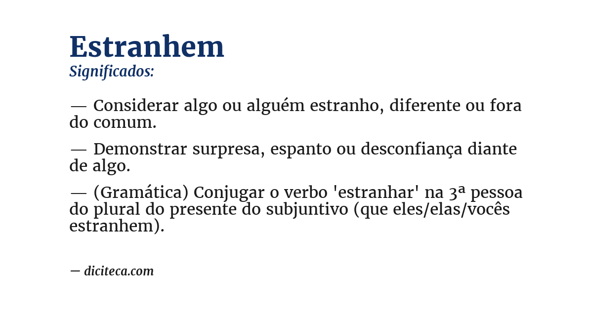 Significado de estranhem