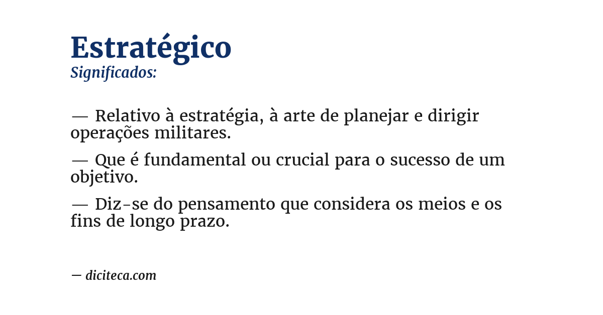 Significado de estratégico