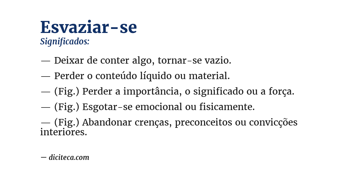 Significado de esvaziar-se