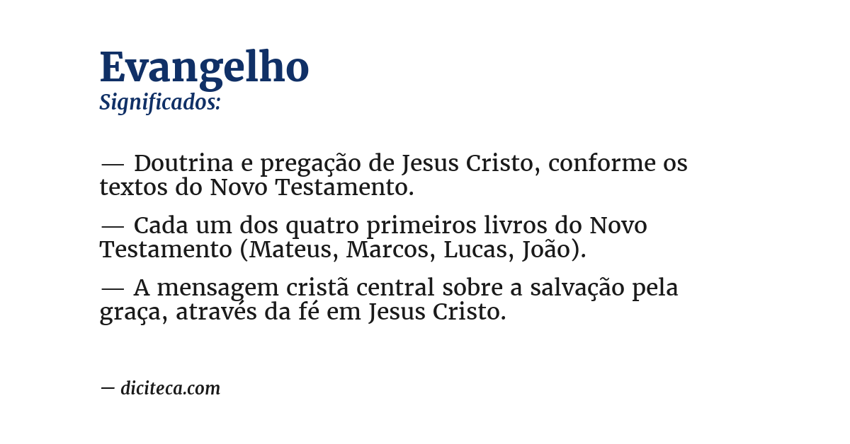 Significado de evangelho