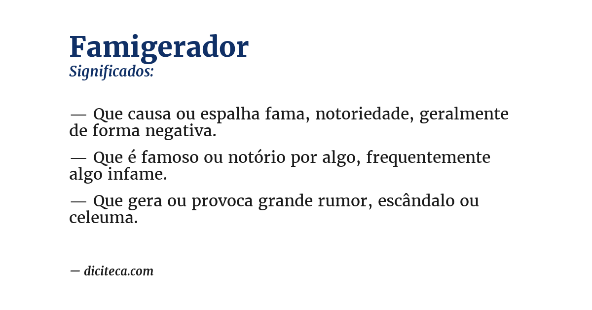 Significado de famigerador