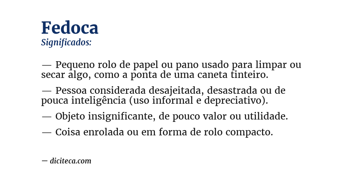 Significado de fedoca