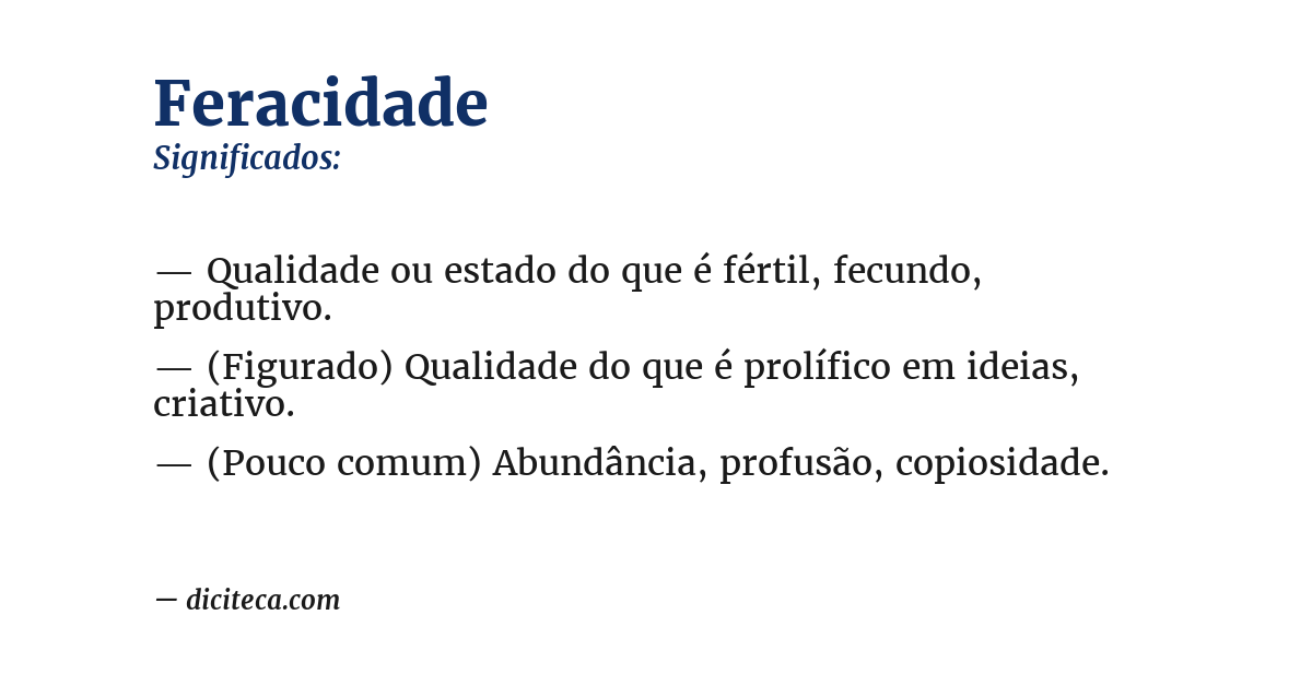 Significado de feracidade