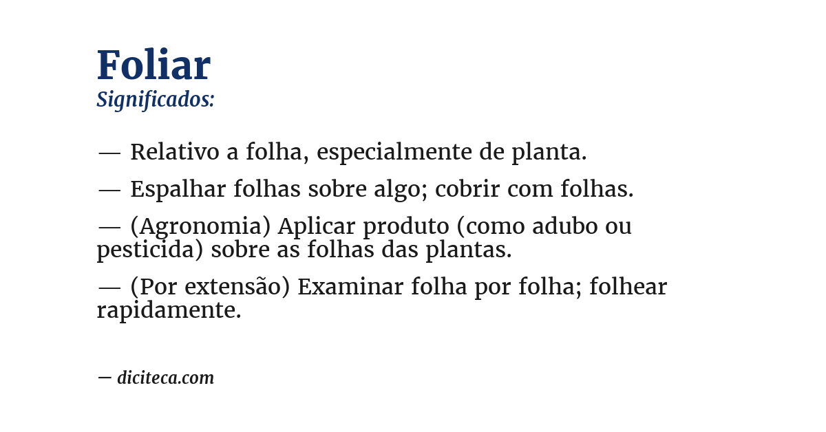 Significado de foliar