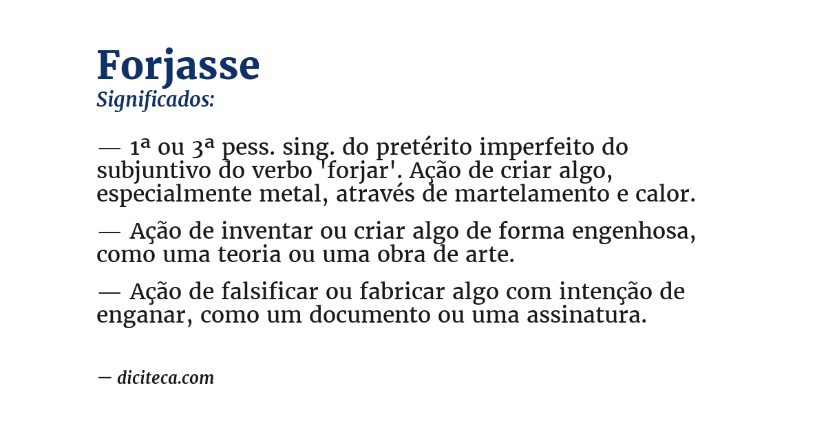 Significado de forjasse