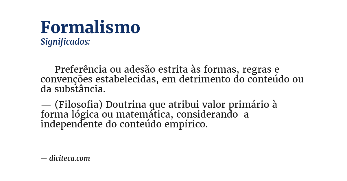 Significado de formalismo