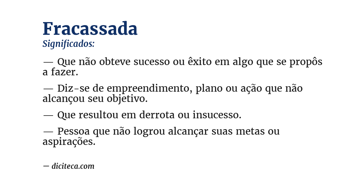 Significado de fracassada