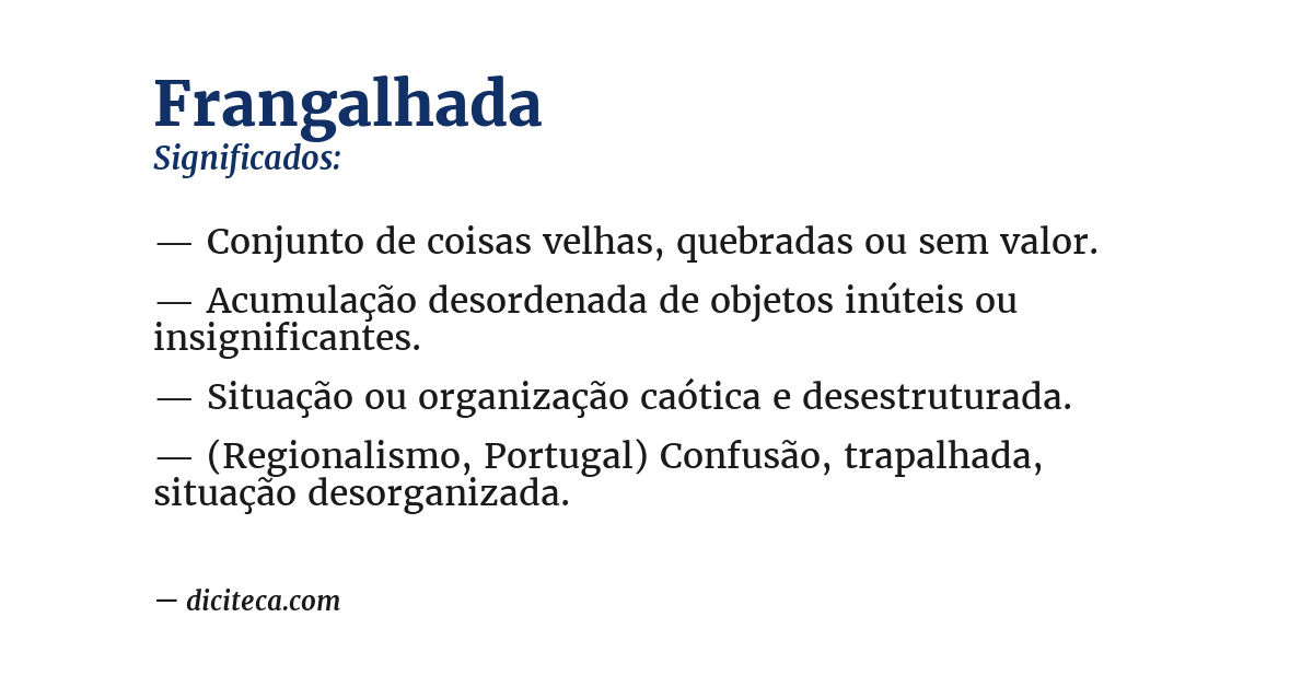 Significado de frangalhada