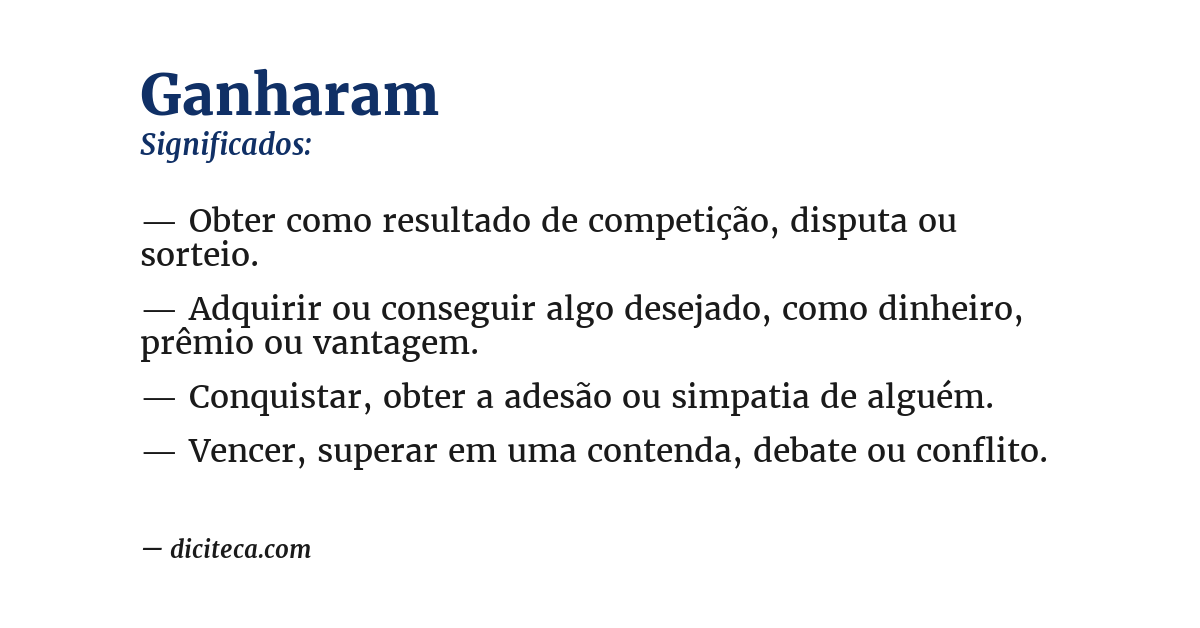 Significado de ganharam