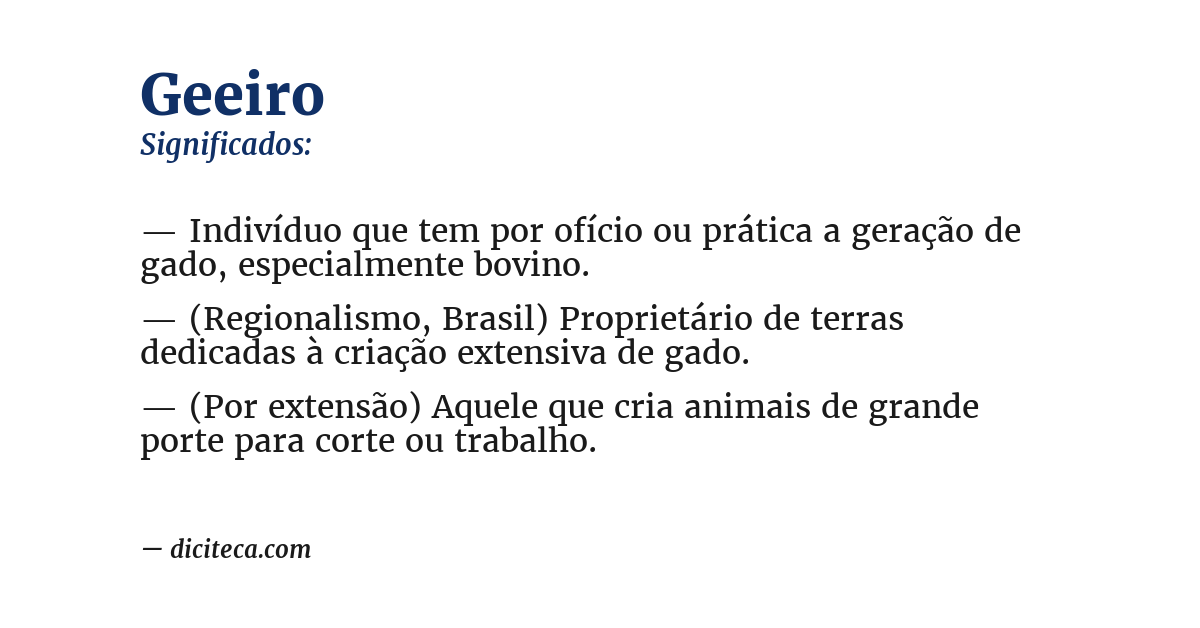Significado de geeiro