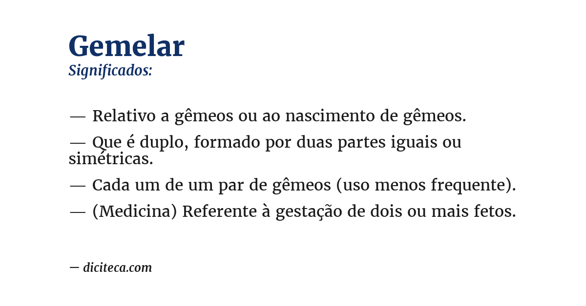 Significado de gemelar